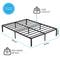 King Size Bed Frame – Durable Black Metal Platform, 151 x 201 x 35 cm