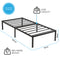Single Metal Bed Frame – Durable Black Powder Coating, 198 x 91 x 40 cm