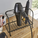 Black Freestanding Hair Dryer & Straighteners Holder – Heat-Resistant Storage Stand with Cable Tidy