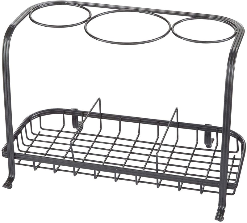 Black Freestanding Hair Dryer & Straighteners Holder – Heat-Resistant Storage Stand with Cable Tidy