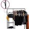 Freestanding Double Clothes Rail with 2 Shoe Racks & 4 Shelves – Black Steel Frame