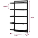 Wall Mounted Towel Holder – 5 Rail Black Bathroom Storage Rack