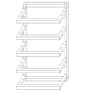 Wall Mounted Towel Holder – 5 Rail Black Bathroom Storage Rack
