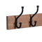 Oak Finish Heavy Duty 6 Double Coat Hooks Wall Or Door Mountable