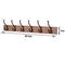 Oak Finish Heavy Duty 6 Double Coat Hooks Wall Or Door Mountable