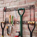 Two Tier Tool Holder with 11 Hooks – Black Powder Coated Wall Rack