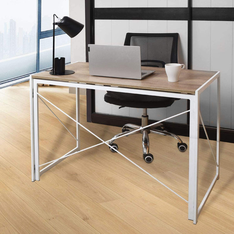 Folding Desk Table with White Powder Coated Frame – 100 x 50 x 75 cm