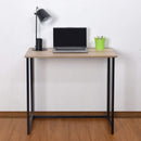 Folding Brown Wood Grain Desk Table with Black Frame – 80 x 45 x 74 cm