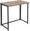 Folding Brown Wood Grain Desk Table with Black Frame – 80 x 45 x 74 cm