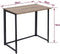 Folding Brown Wood Grain Desk Table with Black Frame – 80 x 45 x 74 cm