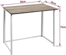 Folding Desk Table In White Powder Coating - 80 x 45 x 74cm