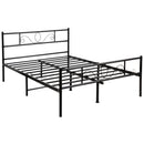 Metal Scroll Design Bed Frame in Black