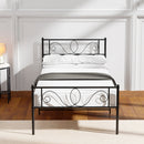 Metal Scroll Design Bed Frame in Black
