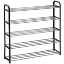 5 Tier Shoe Storage Rack - Black or Grey