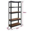 Heavy Duty Steel & MDF 5 Tier Racking Shelf in Black