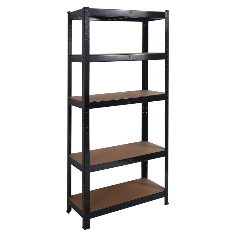 Heavy Duty Steel & MDF 5 Tier Racking Shelf in Black