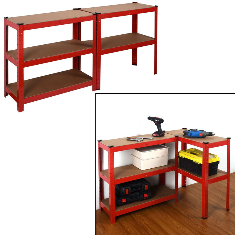Heavy Duty Steel & MDF 5 Tier Racking Shelf in Red
