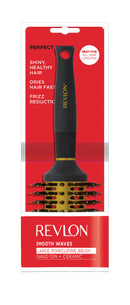 Revlon Ionic Ceramic Smooth Waves Large Round Barrel Blow Dry Hair Brush Nano Anti Bacterial Technology