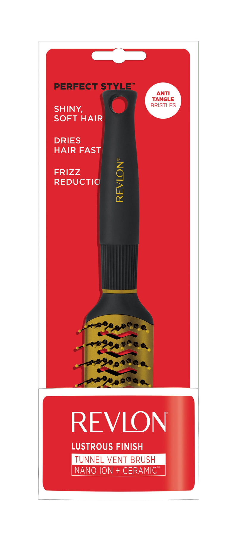 Revlon Ionic Ceramic Lustrous Finish Anti Tangle Blow Dry Hair Brush Nano Anti Bacterial Technology