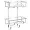 Self Adhesive 2 Tier Aluminium Shower Caddy – Wall Mounted with Bottom Hooks