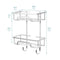 Self Adhesive 2 Tier Aluminium Shower Caddy – Wall Mounted with Bottom Hooks