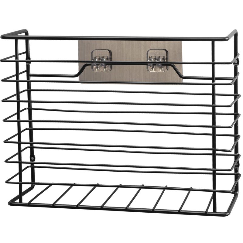 Self Adhesive Kitchen Cupboard Storage Basket – Black