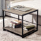 Coffee Table Black Powder Coated with Rustic Top