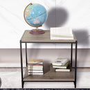 Coffee Table Black Powder Coated with Rustic Top