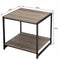 Coffee Table Black Powder Coated with Rustic Top