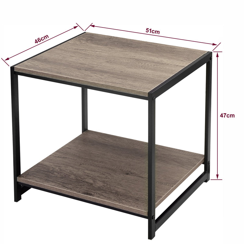 Coffee Table Black Powder Coated with Rustic Top