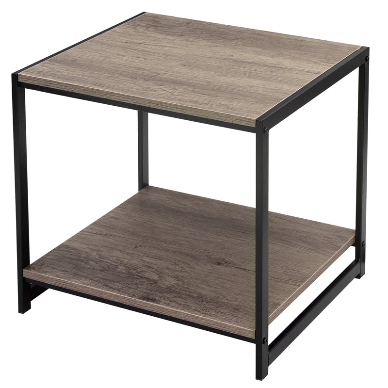 Coffee Table Black Powder Coated with Rustic Top
