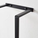 Wall Mounted Double Bar Towel Holder Rack Black Stainless Steel – 75x40x20cm