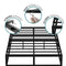 Double Bed Black Platform Bed Frame - Bedroom Furniture with Under Bed Storage Space, Heavy Duty Double Bed Frame, Extra Strong Easy Assembly, Low Profile Bed Base 4.5ft6.3