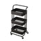 3‑Tier Black Storage Trolley on Wheels – Versatile Organiser for Kitchen, Bathroom, Office or Bedroom