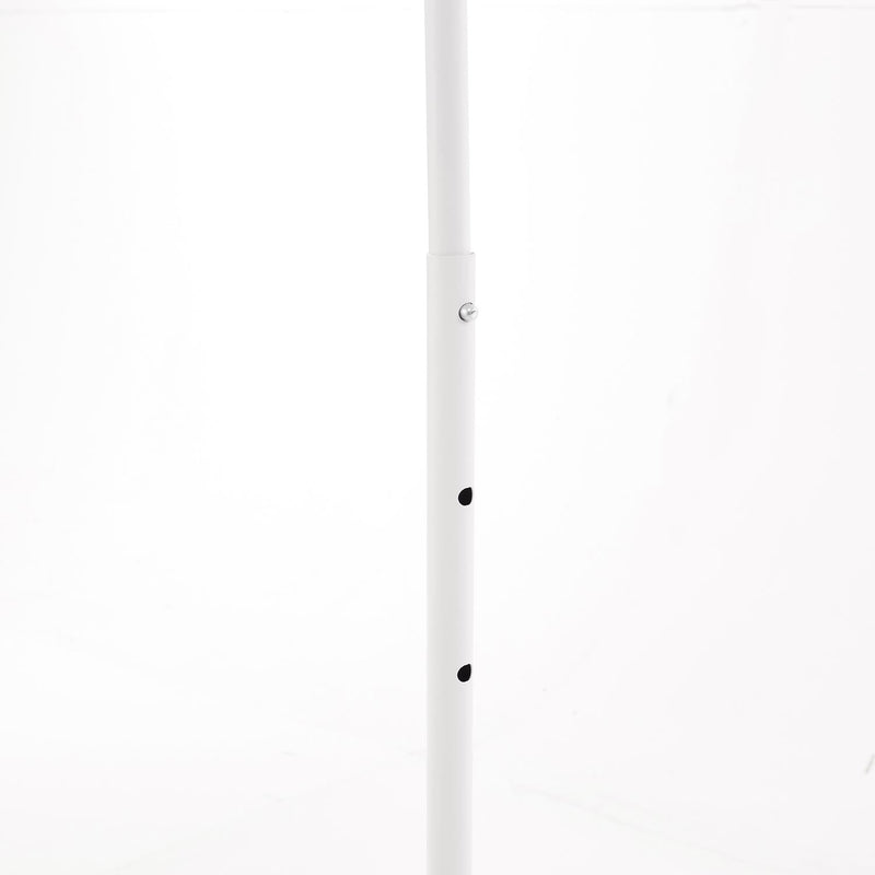 Heavy Duty White Clothes Rail – Adjustable Width & Height with Shelf and Locking Wheels