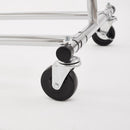 Heavy Duty Chrome Clothes Rail – Adjustable Width & Height with Shelf and Locking Wheels
