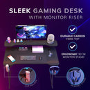 Gaming Desk with Monitor Stand Carbon Fibre Top Black 120cm