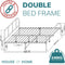 House Of Home | Double Bed Frame Extra Strong Black with Rounded Headboard - Easy Assembly Bed Base, Under Storage with Sturdy Tube Slats & Support Legs - 6.5ft x 4.5ft