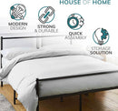 Metal Bed Frame Modern Design Single, Double, King, Extra Strong Black Finish Sturdy & Durable