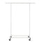 Heavy Duty White Clothes Rail – Adjustable Width & Height with Shelf and Locking Wheels