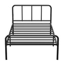 Extra Strong Single Metal Bed Frame with Rounded Head and Foot Board In Black