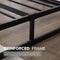 Double Bed Black Platform Bed Frame - Bedroom Furniture with Under Bed Storage Space, Heavy Duty Double Bed Frame, Extra Strong Easy Assembly, Low Profile Bed Base 4.5ft6.3