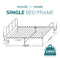 Extra Strong Single Metal Bed Frame with Rounded Head and Foot Board In Black