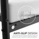 King Size Bed Frame Extra Strong Black with Rounded Headboard - 6.8ft x 4.6ft Easy Assembly Bed Base, Under Storage with Sturdy Tube Slats & Center Support Legs