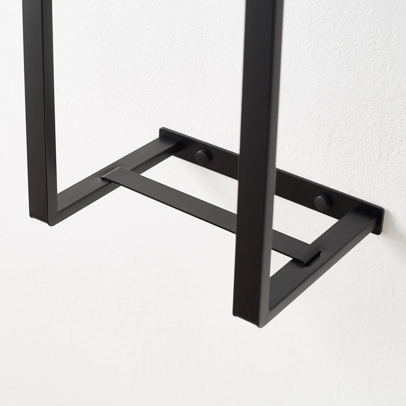 Wall Mounted Double Bar Towel Holder Black Stainless Steel – 70x20x15cm