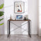 Folding Rustic Brown Wood Desk Table with Black Metal Frame – 100 x 50 x 75 cm