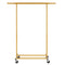 Heavy Duty Gold Clothes Rail – Adjustable Width & Height with Shelf and Locking Wheels