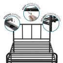 Extra Strong Single Metal Bed Frame with Rounded Head and Foot Board In Black