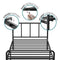 Extra Strong Single Metal Bed Frame with Rounded Head and Foot Board In Black
