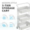 3‑Tier White Storage Trolley on Wheels – Versatile Organiser for Kitchen, Bathroom, Office or Bedroom